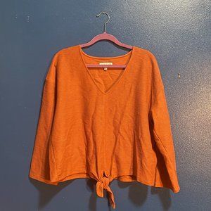 Madewell Texture & Thread Long-Sleeve Tie-Front Top